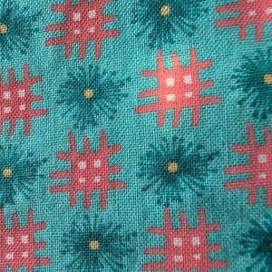 100% Cotton Fabric-Abstract Teal and Pink Art Print (3 Yards)